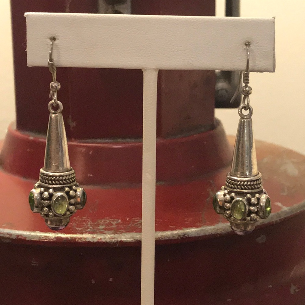 Peridot and Amethyst Earrings